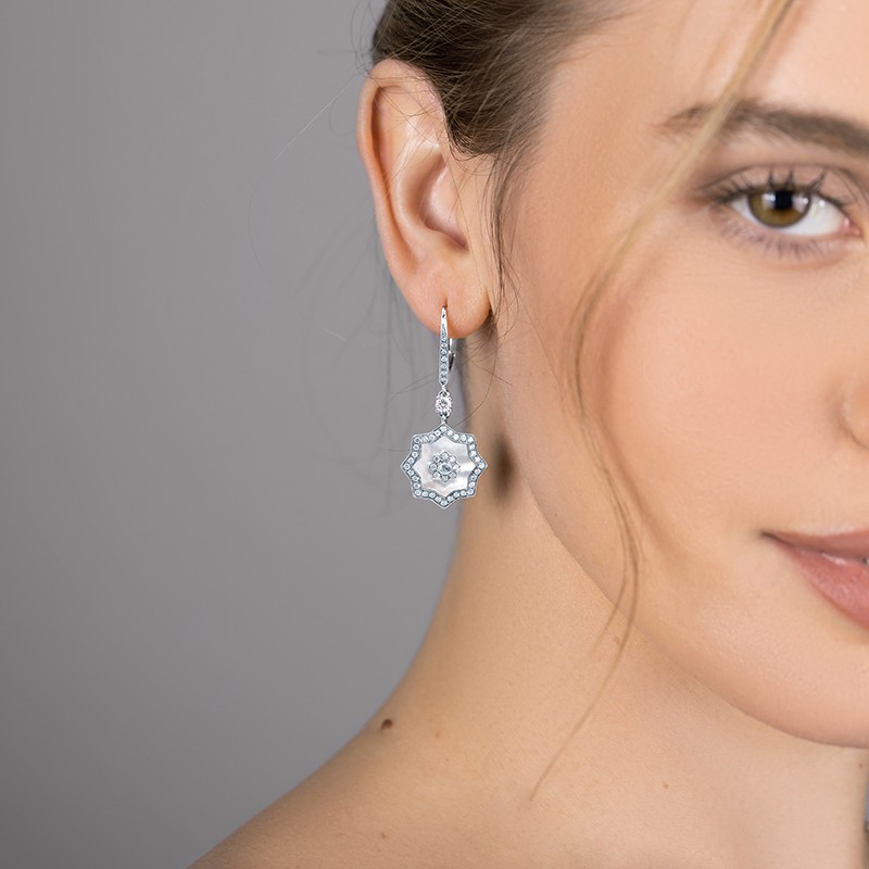 Astra wg mop and diamond drop earring from david morris