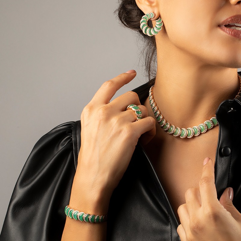 Fortuna green necklace hoops bangle ring from david morris