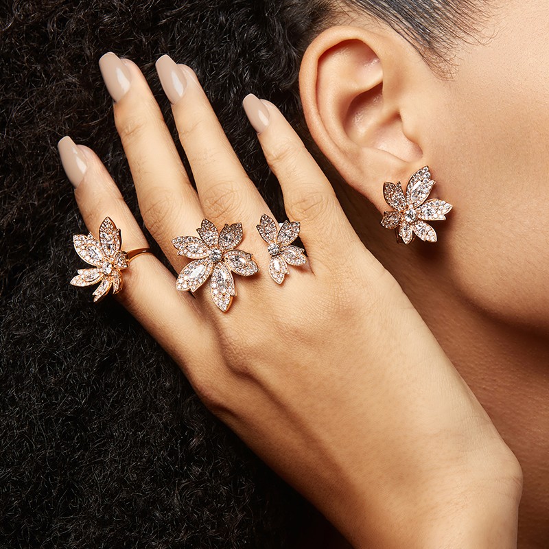 Palm diamond single double rings and single earring rg from david morris