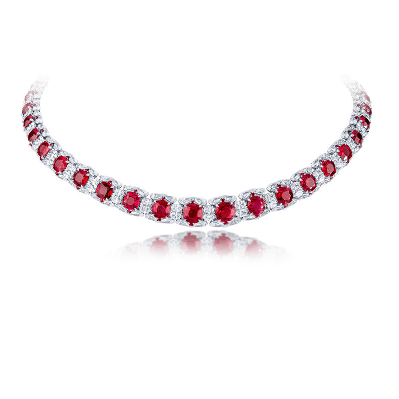 10 03 125 ruby and diamond necklace bust from david morris