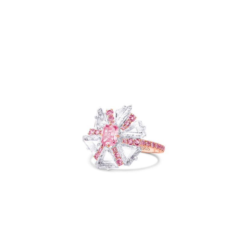 11 01 3763 pink diamond and triangle cut girandola ring detail from david morris