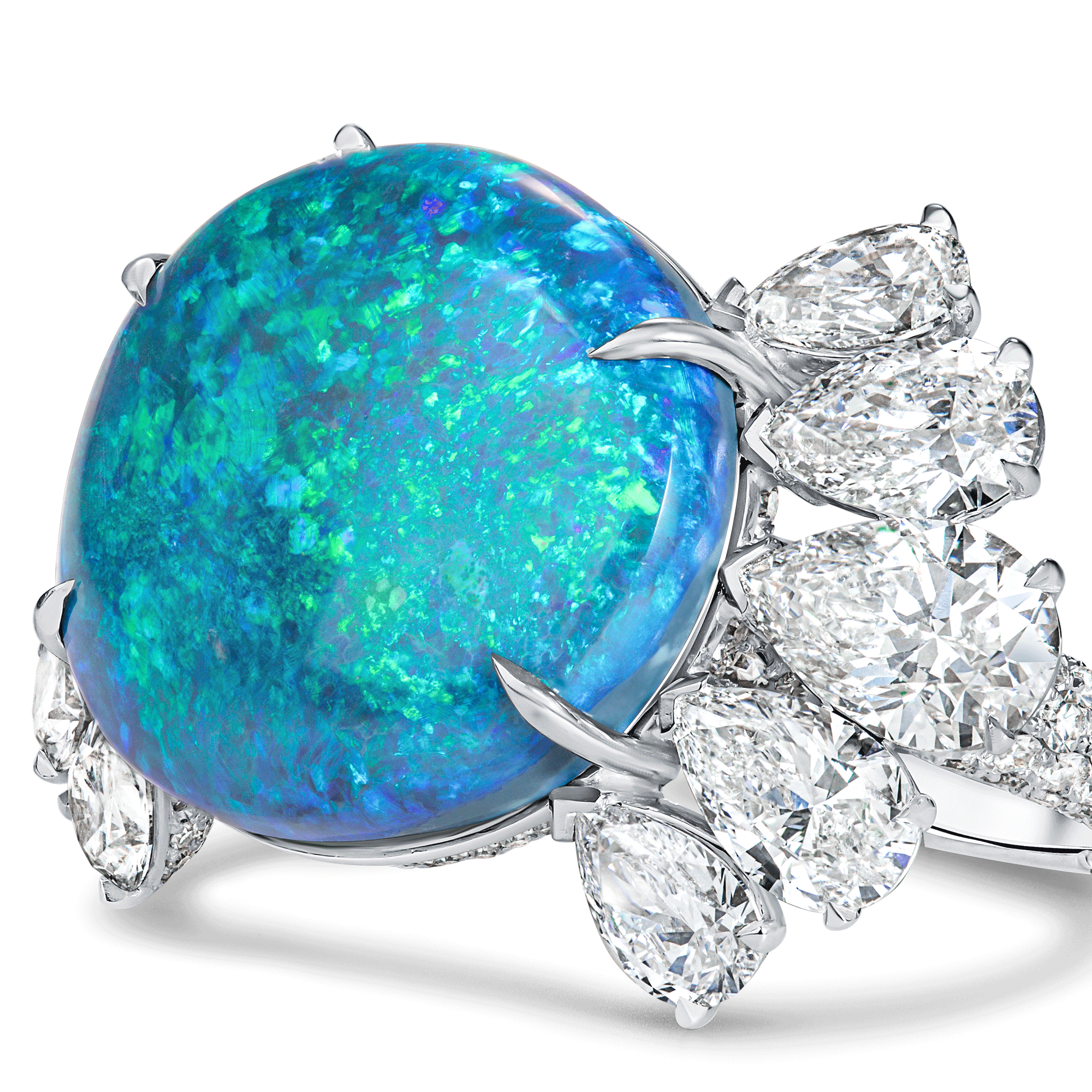 Oval Opal and Diamond Ring - David Morris