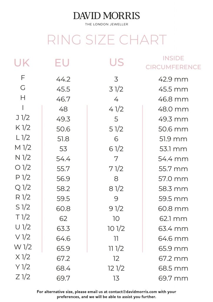 David Morris Ring Size Guide - David Morris