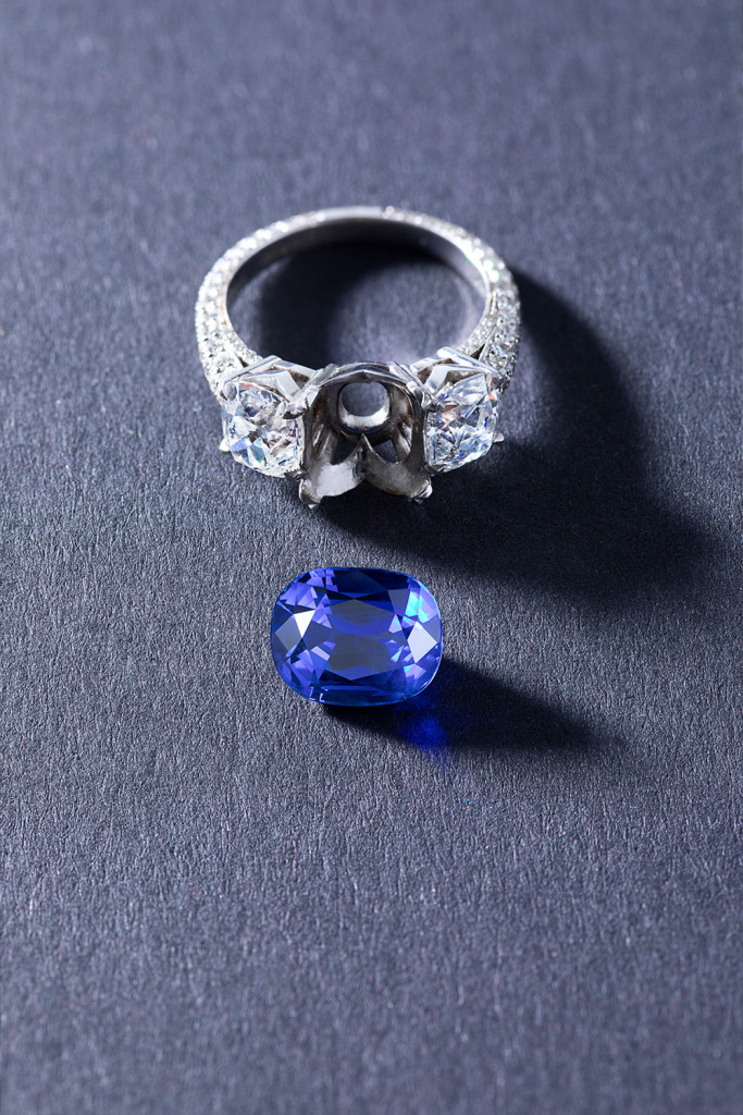 Sapphire ring still life from david morris